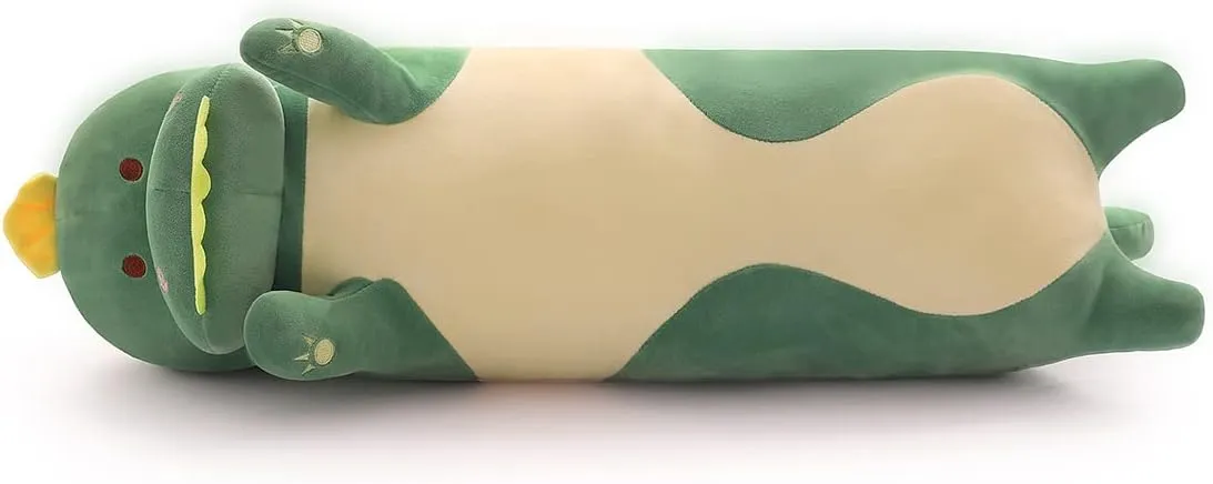 Long Dinosaur Plush Pillow, Soft Green Dinosaur Stuffed Animal Long Dinosaur Hugging Throw Plush Pillow Toy for Kids(Green Dinosaur,43.3inch/110cm)