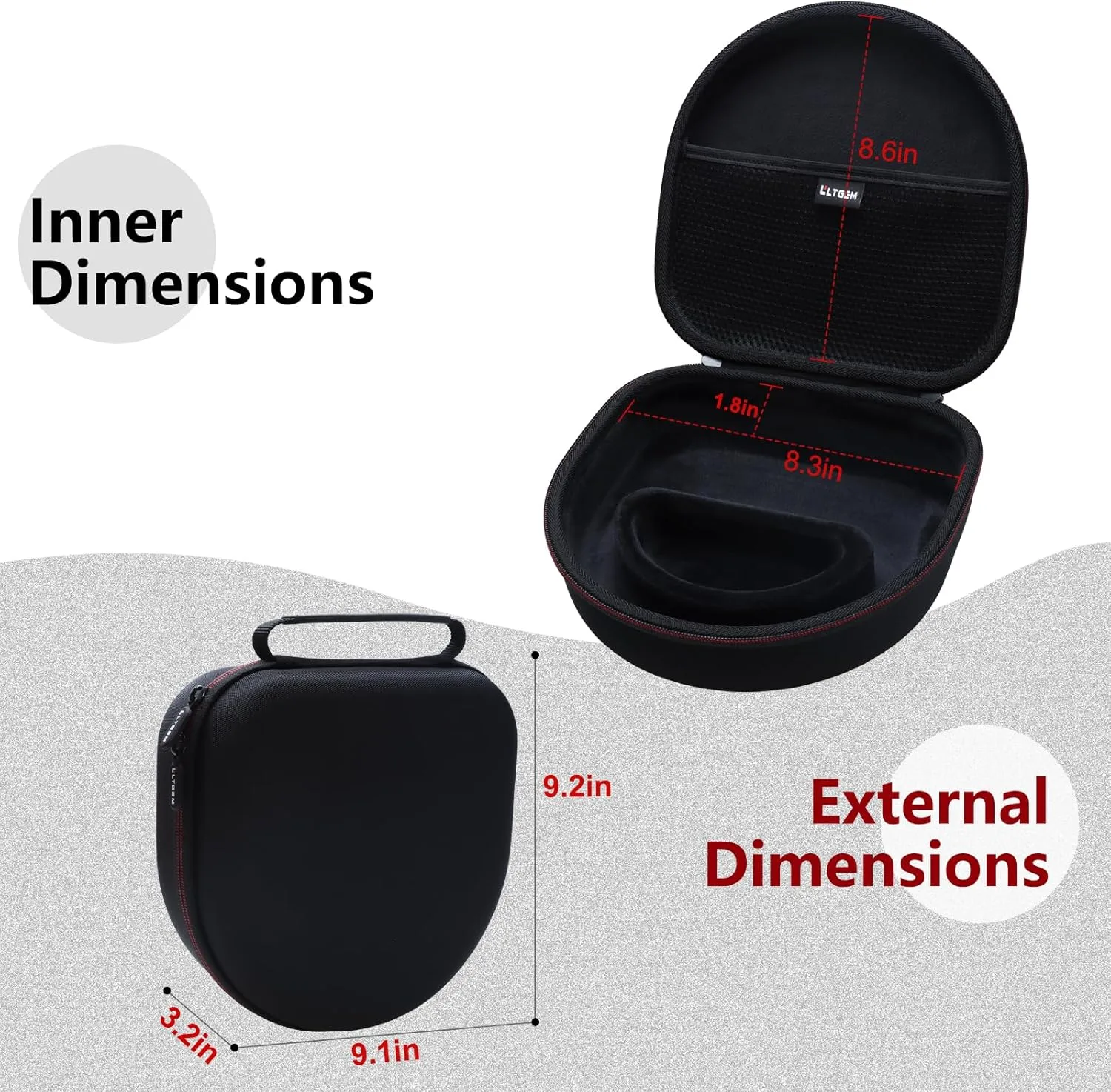 LTGEM Hard Travel Carrying Case for SteelSeries Arctis Nova Pro / 7 / 7X / 7X  / 7P/ 1/3 / 4/5 / 5X / 5P / 1P / Prime / 9X Wireless Multi-System Gaming Headset, Case Only