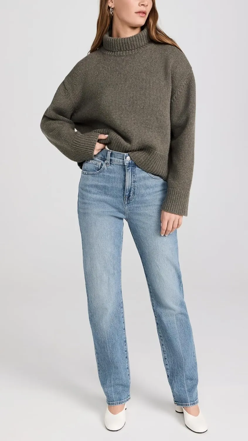 Madewell Women's The '90s Straight Jeans in Rondell Wash: Crease Edition