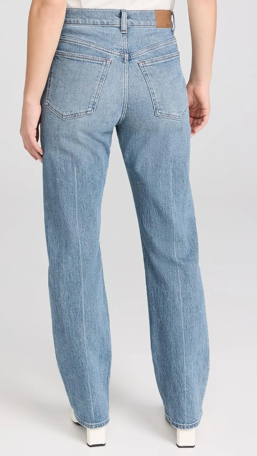 Madewell Women's The '90s Straight Jeans in Rondell Wash: Crease Edition