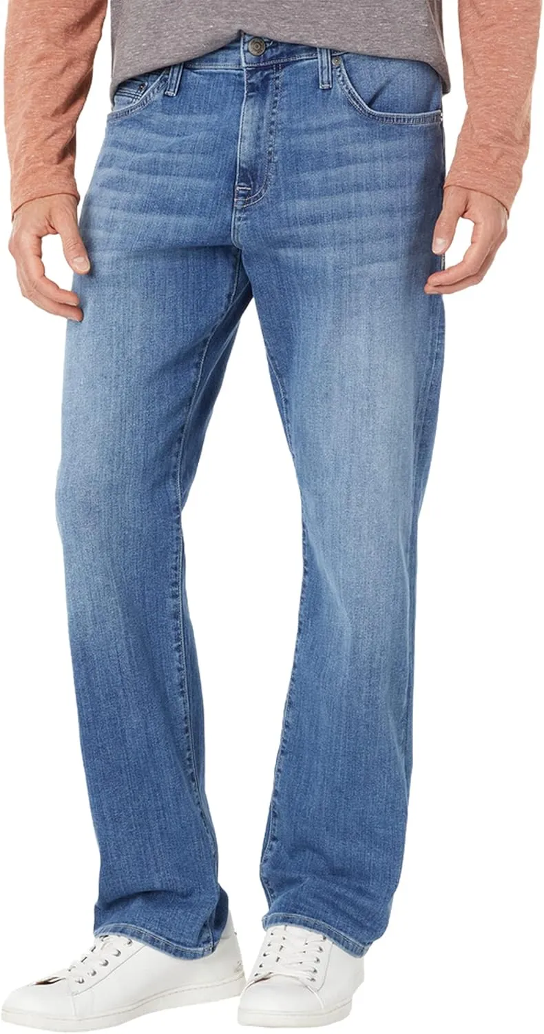 Mavi Matt Classic Men's Straight Leg Jeans, Mid-Rise Relaxed Fit Jeans for Men, Brushed Williamsburg, Medium Wash Blue Jeans, 34 x 30