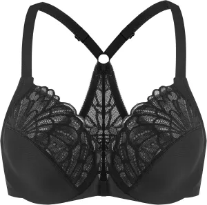 MELENECA Women's Racerback Front Closure Full Coverage Unlined Plus Size Underwire Bra