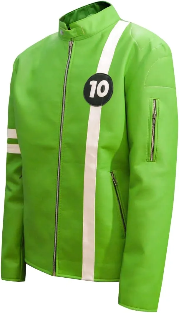 Men's Lambskin Green Alien10 Faux or PU Leather Jacket, Sizes XXS-3XL