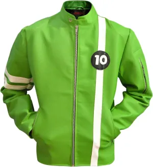 Men's Lambskin Green Alien10 Faux or PU Leather Jacket, Sizes XXS-3XL