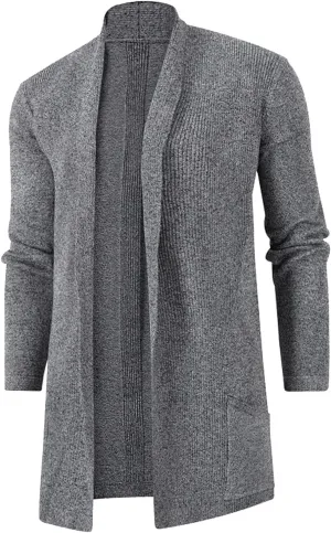 Men's Mid Length Slim Windbreaker Men's Knitwear Large Size Cardigan Jacket Mens Casual Sweater Mens Cardigan