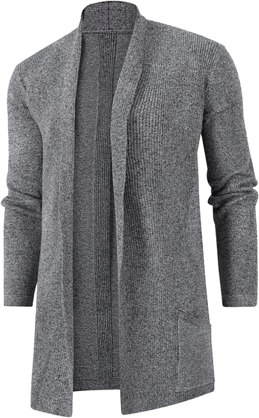 Men's Mid Length Slim Windbreaker Men's Knitwear Large Size Cardigan Jacket Mens Casual Sweater Mens Cardigan