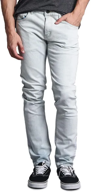 Mens Skinny Slim Fit Stretch Raw Denim Jeans