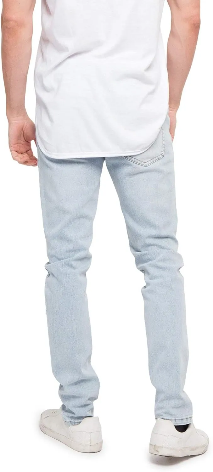 Mens Skinny Slim Fit Stretch Raw Denim Jeans