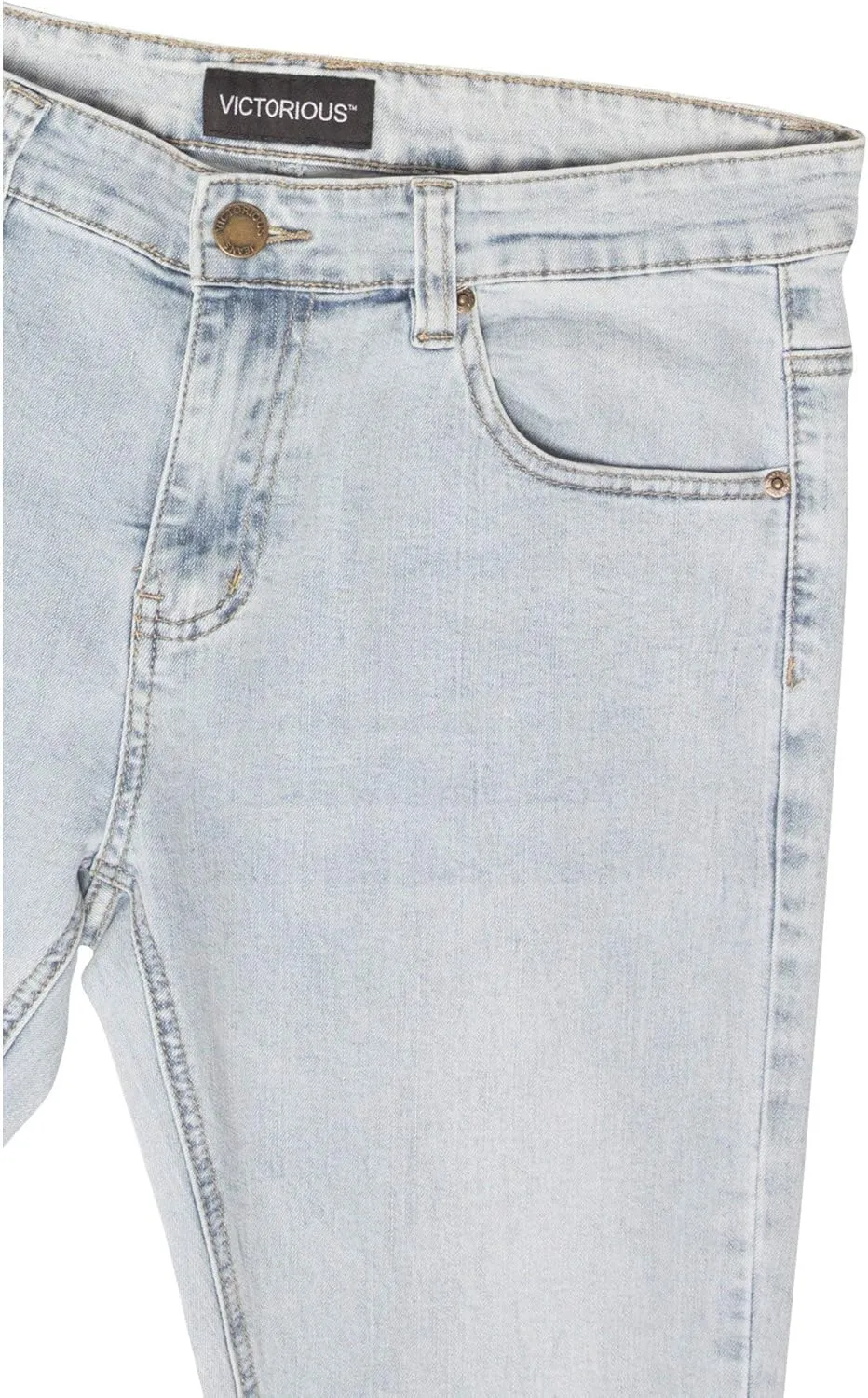 Mens Skinny Slim Fit Stretch Raw Denim Jeans