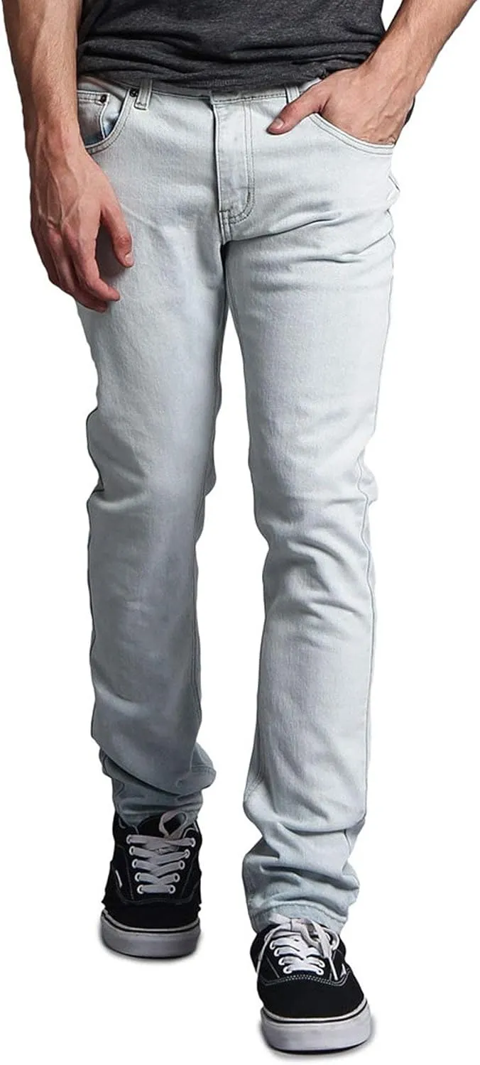 Mens Skinny Slim Fit Stretch Raw Denim Jeans