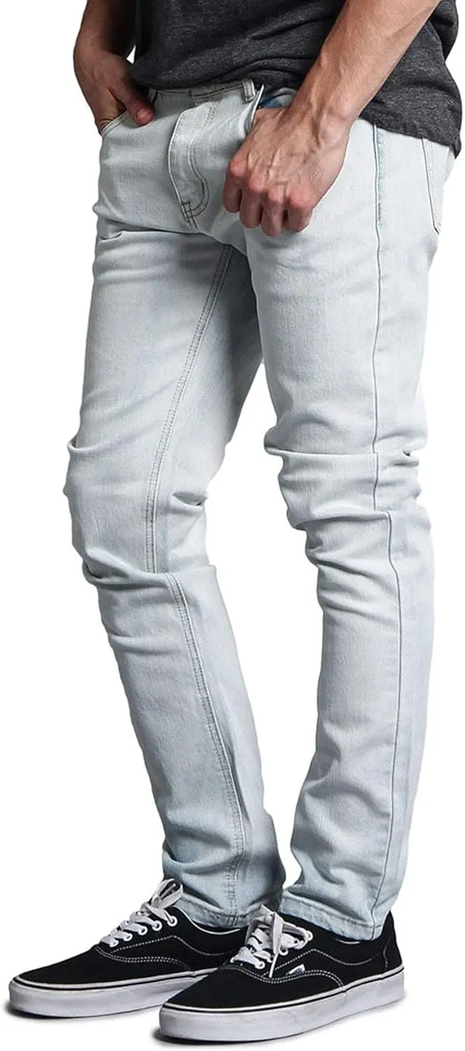 Mens Skinny Slim Fit Stretch Raw Denim Jeans