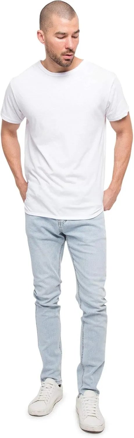 Mens Skinny Slim Fit Stretch Raw Denim Jeans