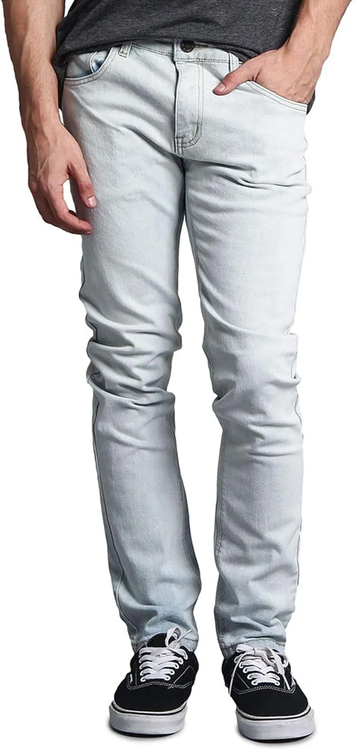 Mens Skinny Slim Fit Stretch Raw Denim Jeans
