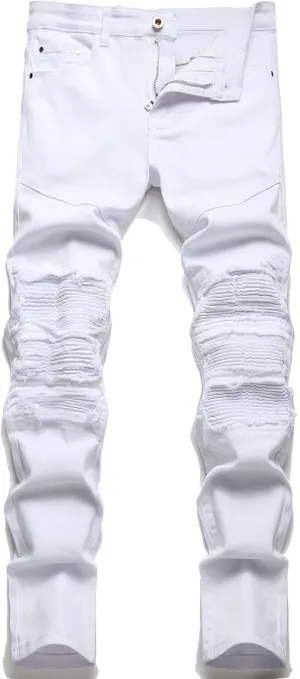 Men's Slim Fashion Ripped Straight Holes Stretchy Jeans