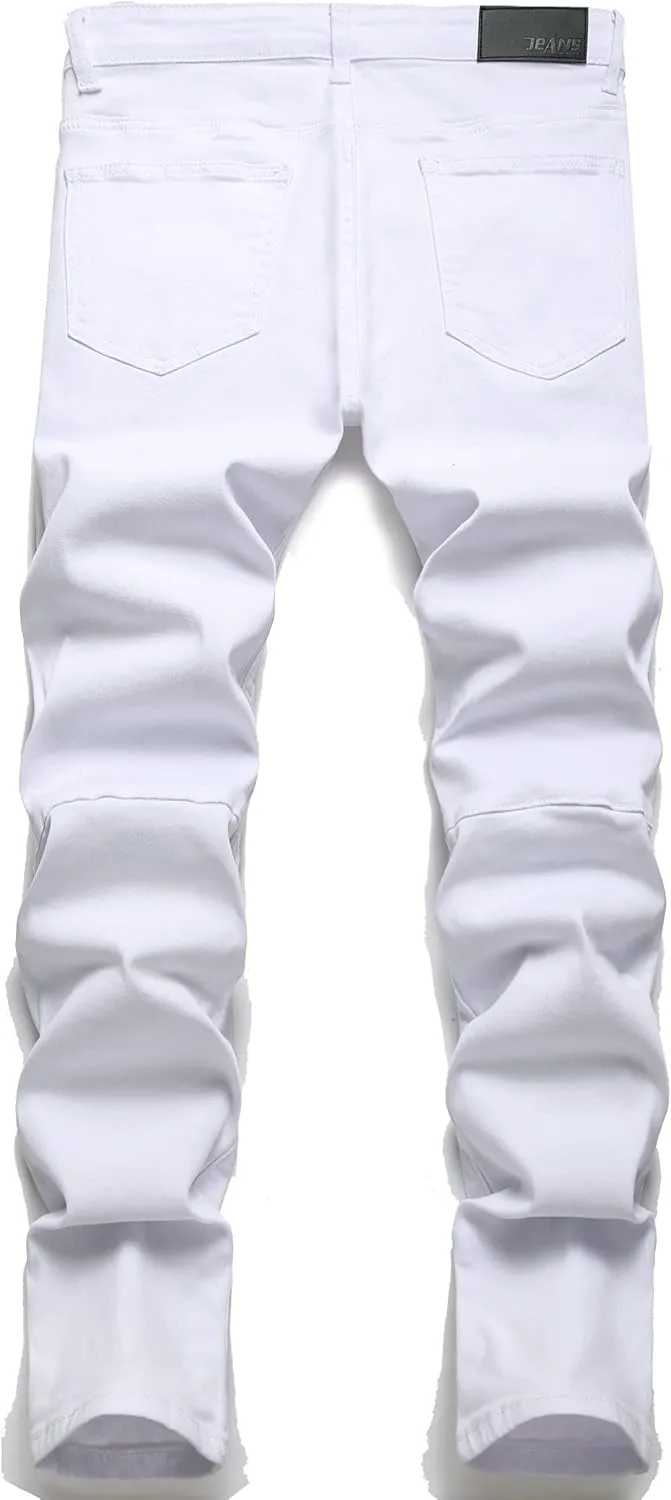 Men's Slim Fashion Ripped Straight Holes Stretchy Jeans