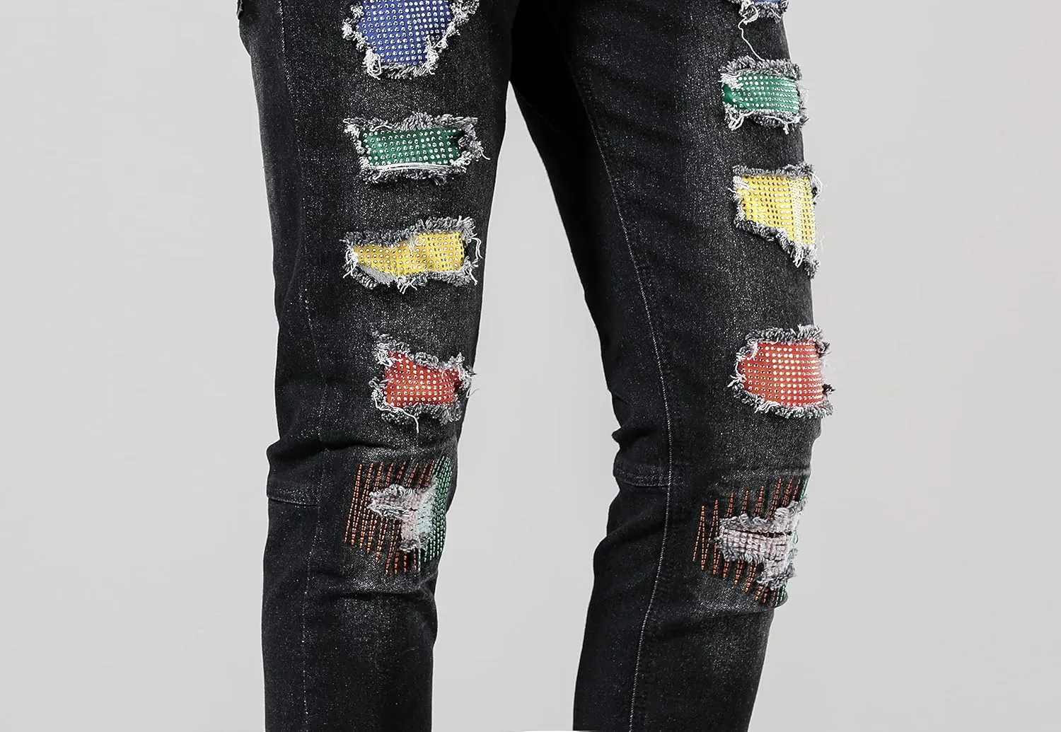 Men's Slim Fashion Ripped Straight Holes Stretchy Jeans