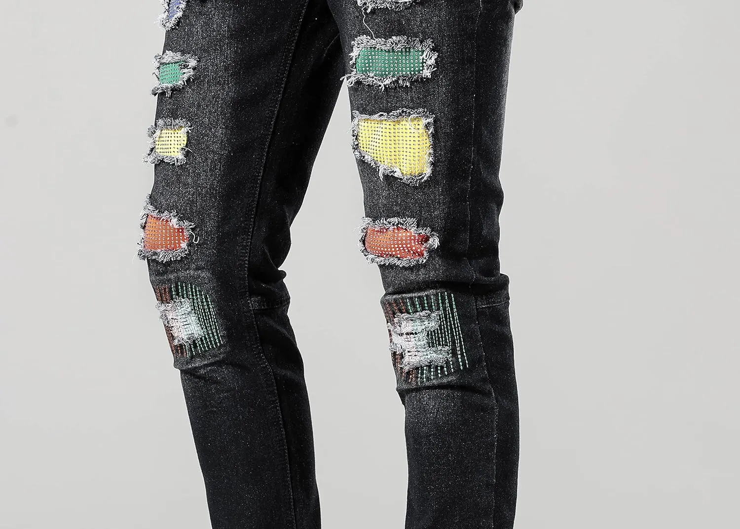 Men's Slim Fashion Ripped Straight Holes Stretchy Jeans