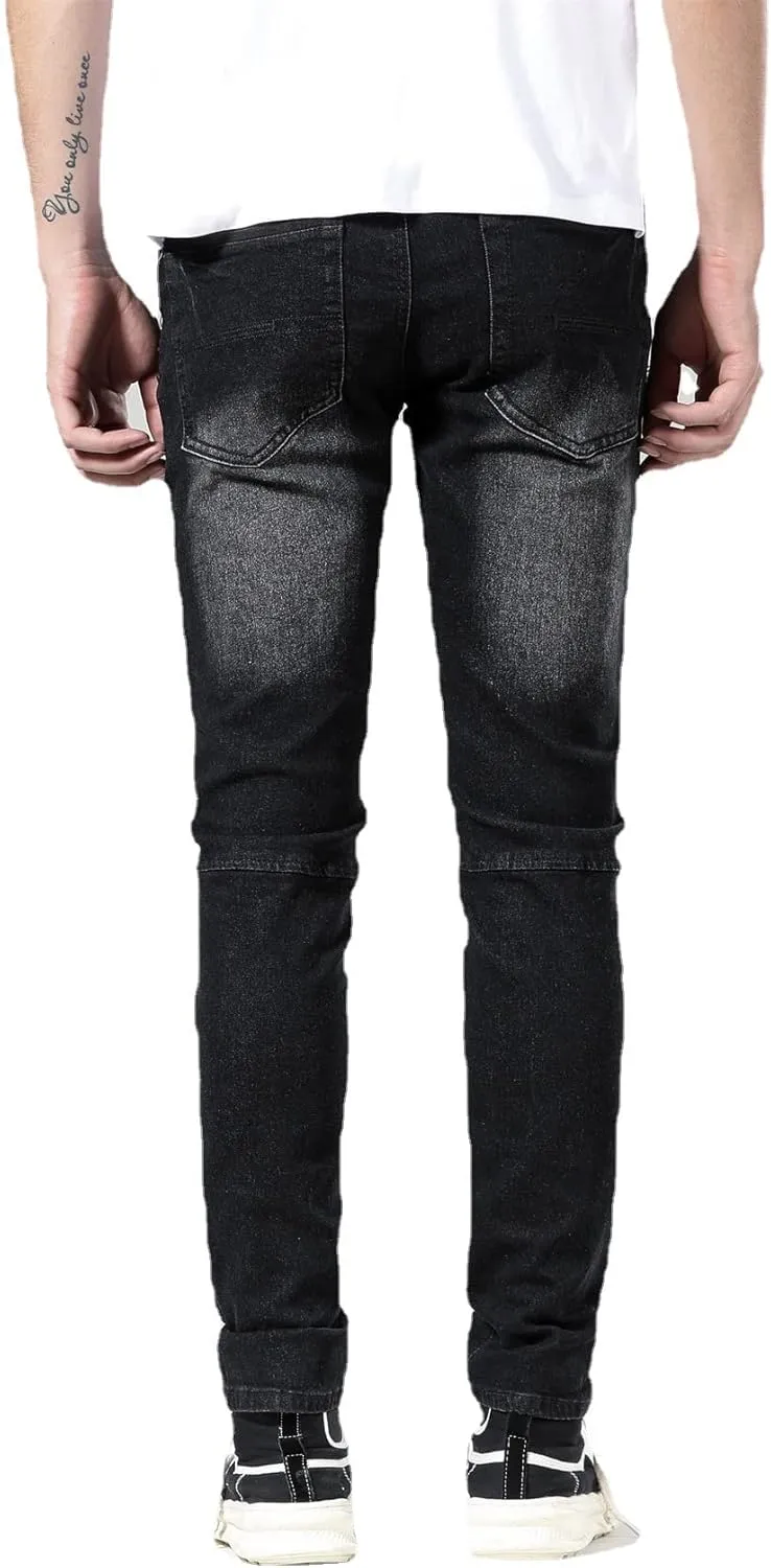 Men's Slim Fashion Ripped Straight Holes Stretchy Jeans