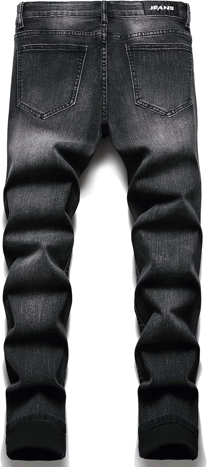 Men's Slim Fashion Ripped Straight Holes Stretchy Jeans