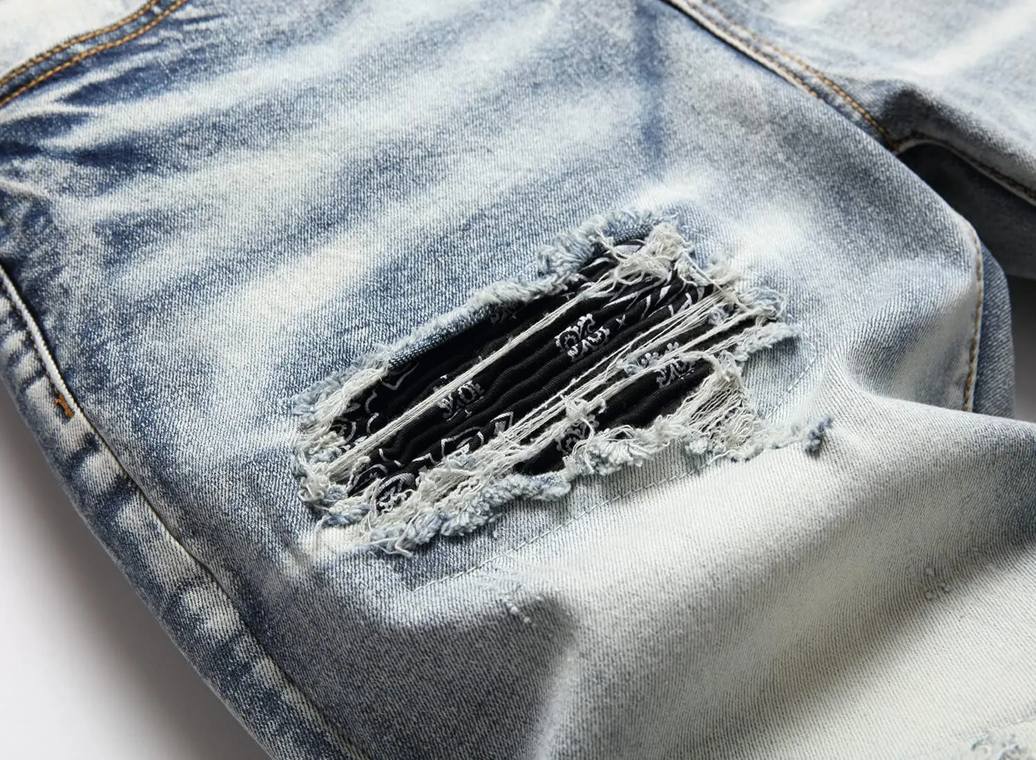 Men's Slim Fashion Ripped Straight Holes Stretchy Jeans