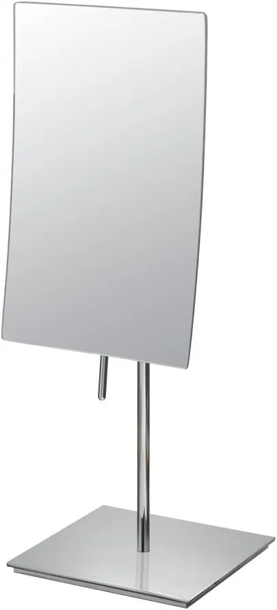 Mirror Image 82243 Minimalist Rectangular Vanity Mirror, 3X Magnification, Chrome