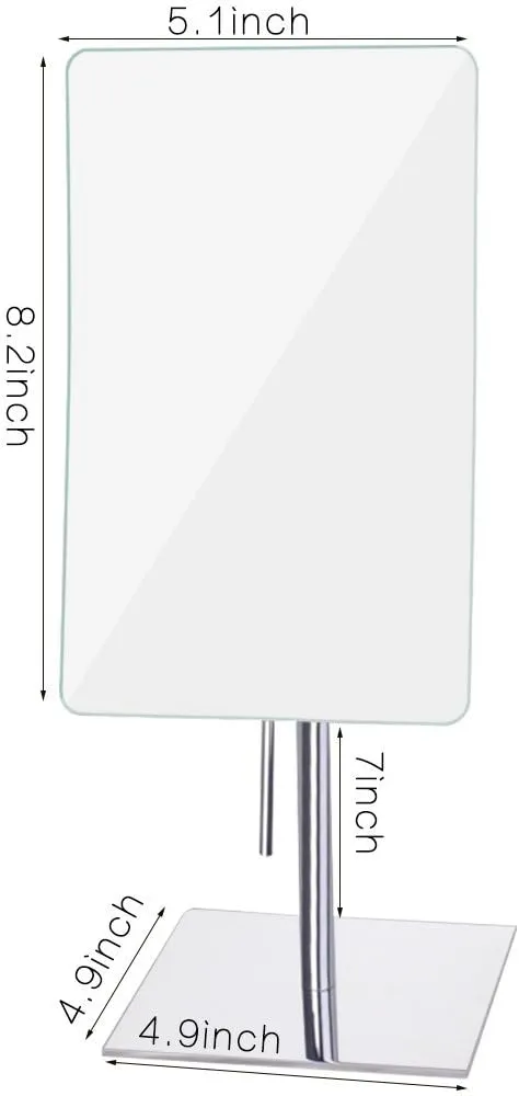 Mirror Image 82243 Minimalist Rectangular Vanity Mirror, 3X Magnification, Chrome