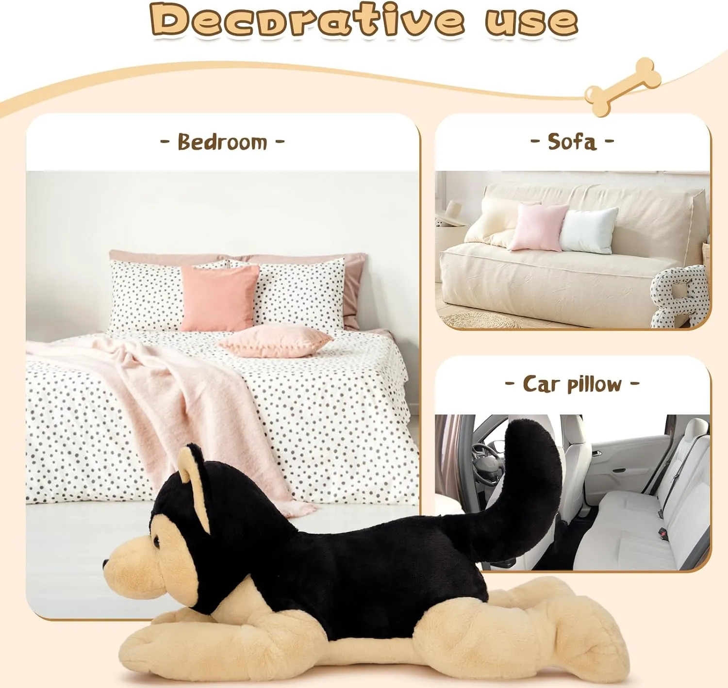 MorisMos Giant German Shepherd Stuffed Animals, 32inch Large Stuffed Dog Plush, Big Puppy Pillow Toys for Kids