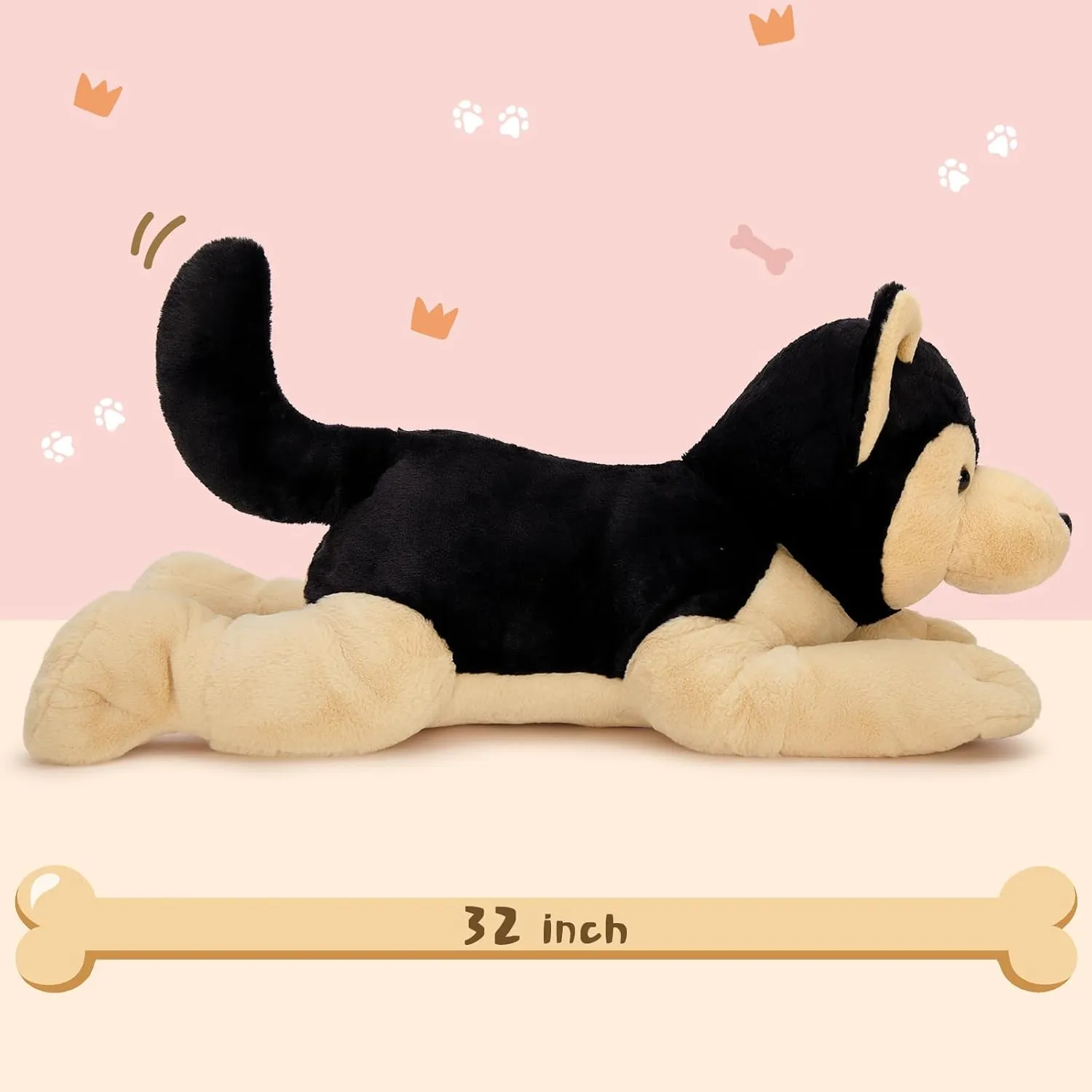 MorisMos Giant German Shepherd Stuffed Animals, 32inch Large Stuffed Dog Plush, Big Puppy Pillow Toys for Kids