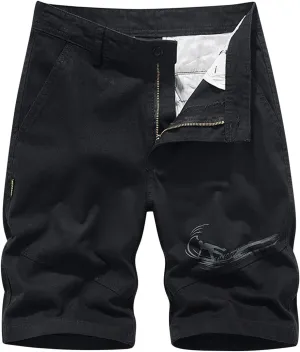 Muscularfit Men Workout Shorts Regular and Big & Tall Cotton Solid Cargo Shorts Outdoor Fashion Sport Work Utility Shorts