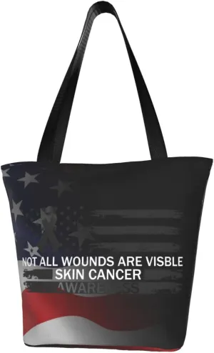 Not All Wounds Are Visible Skin Cancer Awareness Fashion Shoulder Bag Large Capacity For Man Or Woman