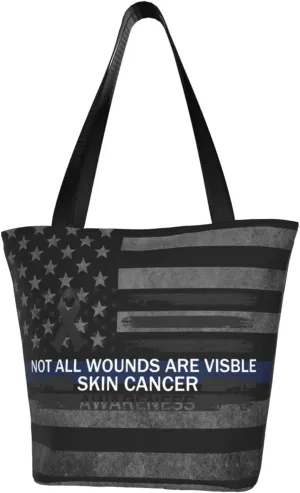 Not All Wounds Are Visible Skin Cancer Awareness Fashion Shoulder Bag Large Capacity For Man Or Woman