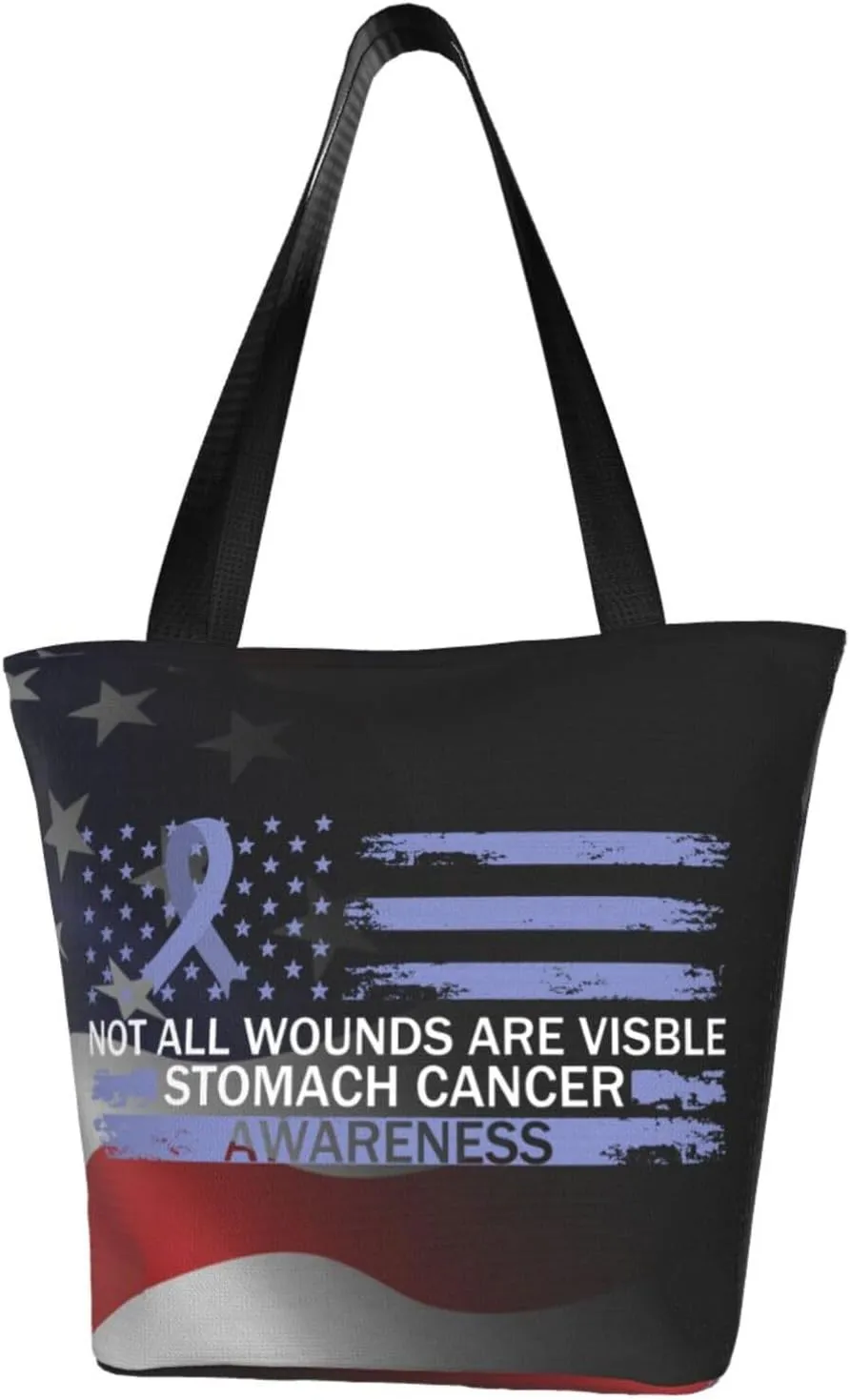 Not All Wounds Are Visible Stomach Cancer Awareness Fashion Shoulder Bag Large Capacity For Man Or Woman