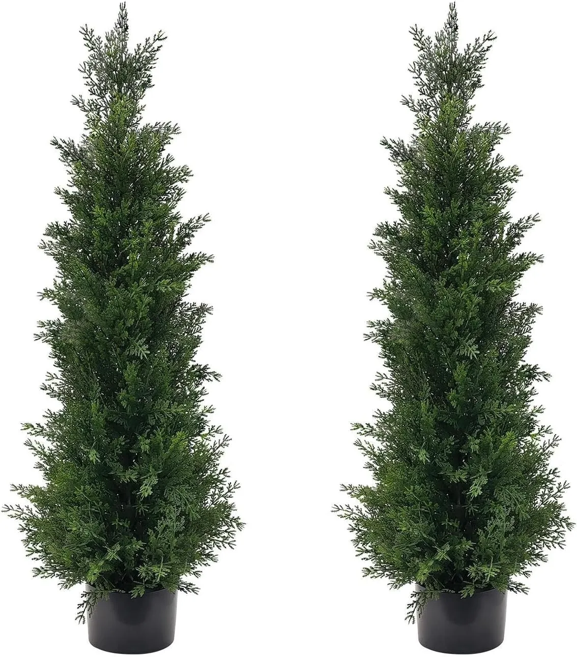Outdoor Faux Plants Pine Shrubs,3Ft Realistic Faux Evergreen Plants | Faux Pine Tree UV Resistant Faux Cedar Pines for Home Offices Garden Front Porch Patio