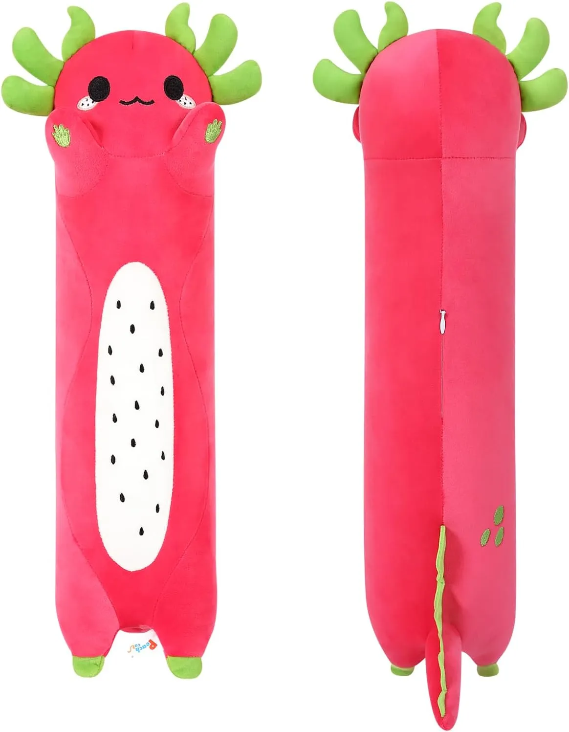 PEACH CAT Long Dragon Fruit Axolotl Stuffed Animal Kawaii Pitaya Axolotl Plush Pillow Toy for Girls and Boys 27.5"