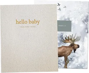 Peachly Unisex Baby Memory Book, Minimalist Baby Book First Year Baby Book Keepsake for Milestones, Linen Baby Books First Year Memory Book, Simple Baby Scrapbook for Boy Girl Milestones