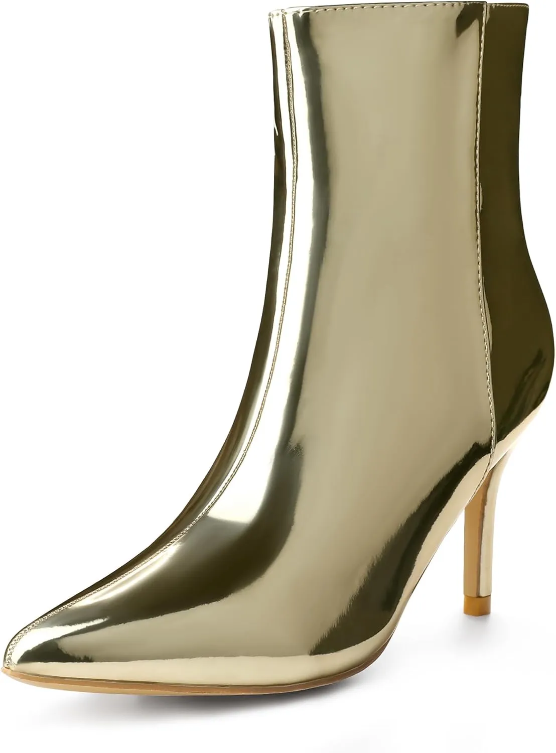 Perphy Patent Boot Pointy Toe Zipper Stiletto Heels Ankle Boots for Women