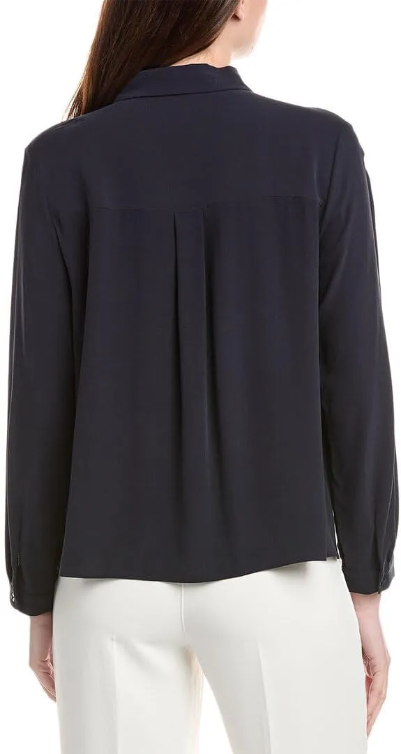 Petite Classic Collar Silk Shirt