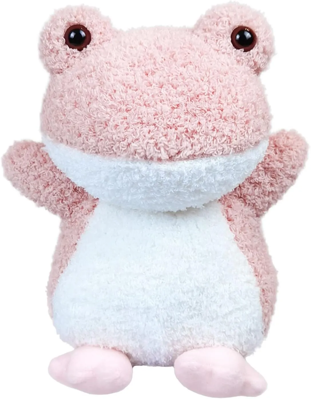 Pink Plush Frog Stuffed Animal Toy, Soft Cuddly Plushie Hugger Toy for Boys & Girls, Gifts for Kids or Girlfriend, 8.5 Inches