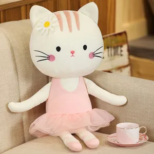 Plush Ballerina Dolls Kitty Cat Stuffed Animals Toys Ballet Dance Recital Gifts for Girls 13.5 Inches
