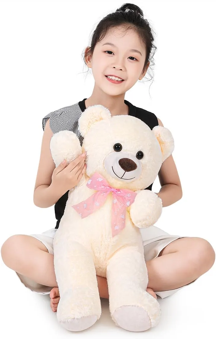 Plush Toy Teddy Bear Cute Stuffed Animal Bear Doll Gift for Girlfriend on Birthday, (Cream,60cm/23.6in)