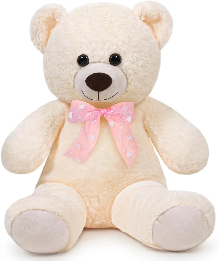 Plush Toy Teddy Bear Cute Stuffed Animal Bear Doll Gift for Girlfriend on Birthday, (Cream,60cm/23.6in)