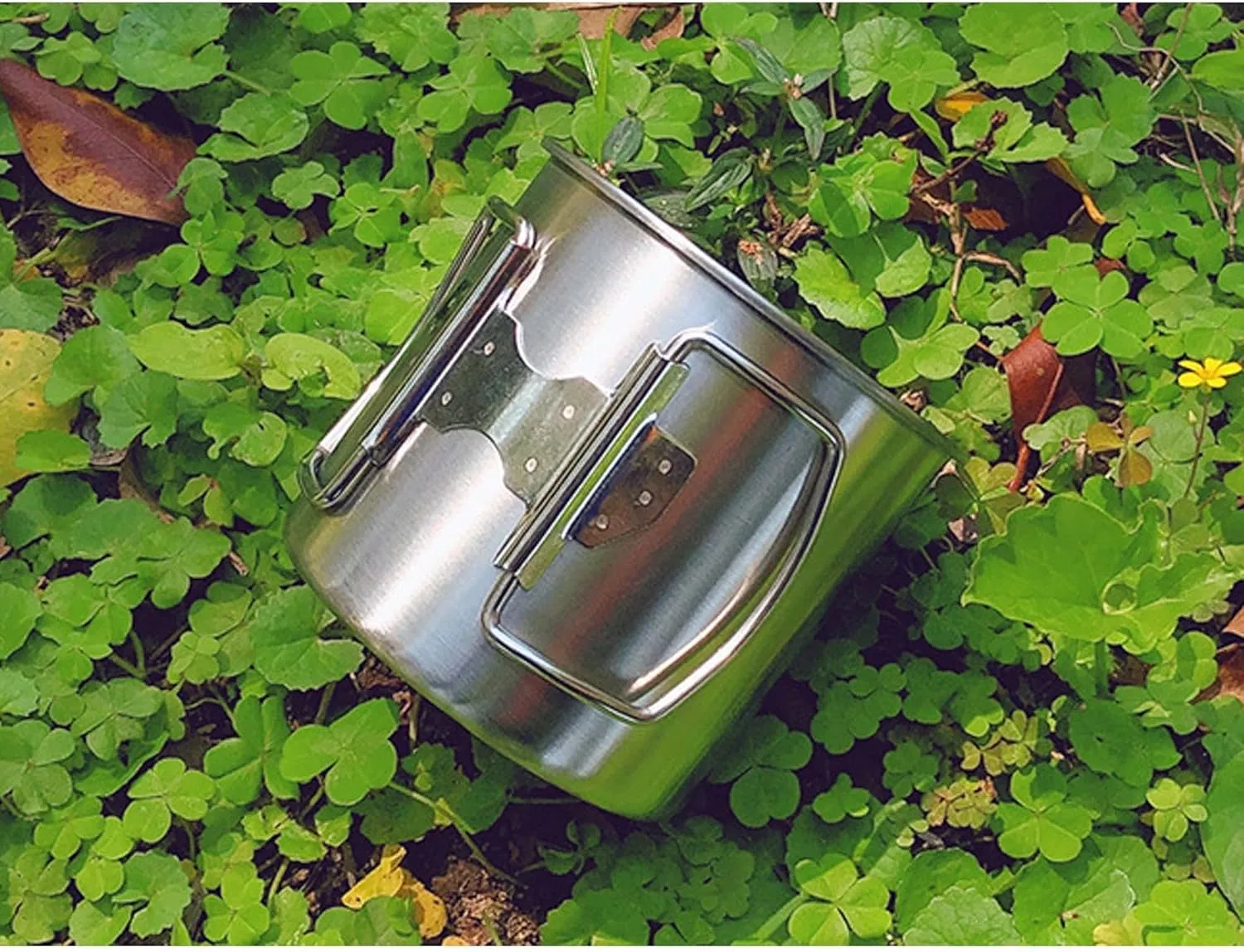 Portable camping water cup 304 stainless steel mug outdoor folding sports mug(500ml)
