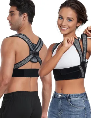 Posture Corrector for Women Men,BI-Straps Back Straightener - Bamboo Fiber Back Brace Posture Corrector - Instant Upper Back Pain Relief