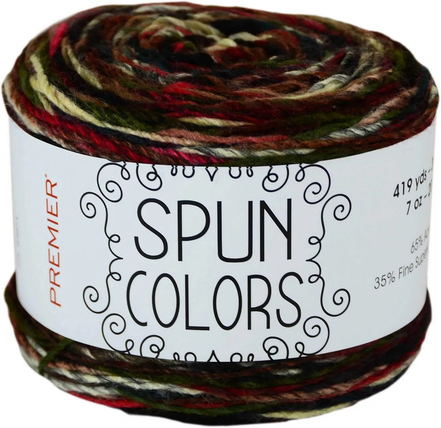 Premier Yarns Spun Colors Poppy 1110-10 (3-Skeins - Same Dye Lot) Worsted Medium #4 Acrylic Yarn for Crocheting and Knitting with Project Bag