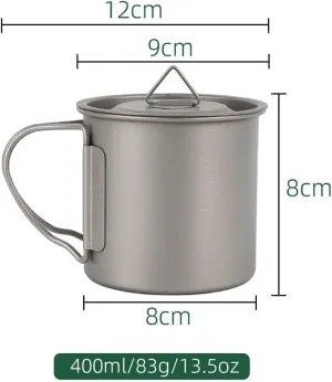 Pure titanium single-layer water cup outdoor camping portable folding mug teacup