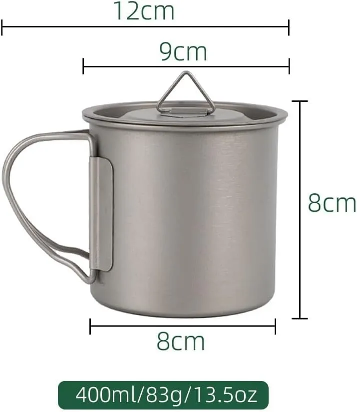 Pure titanium single-layer water cup outdoor camping portable folding mug teacup
