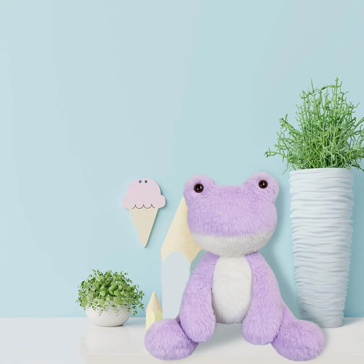Purple Frog Stuffed Animal, 12 Inches Plush Frog Toy, Soft Cuddly Plushie Hugger Toy for Boys Girls, Gifts for Kids or Girlfriend