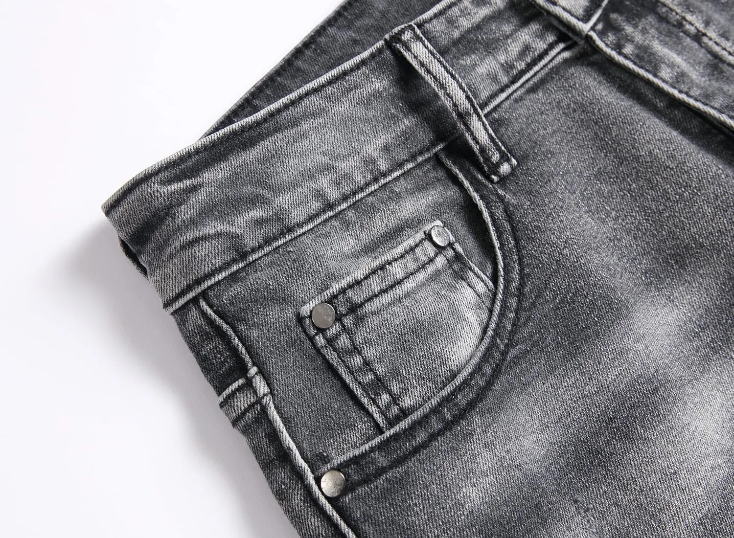 QIMYUM Men's Slim Fit Jeans Ripped Skinny Jeans for Men, Fashion Biker Jeans Stretch Moto Cargo Denim Pants