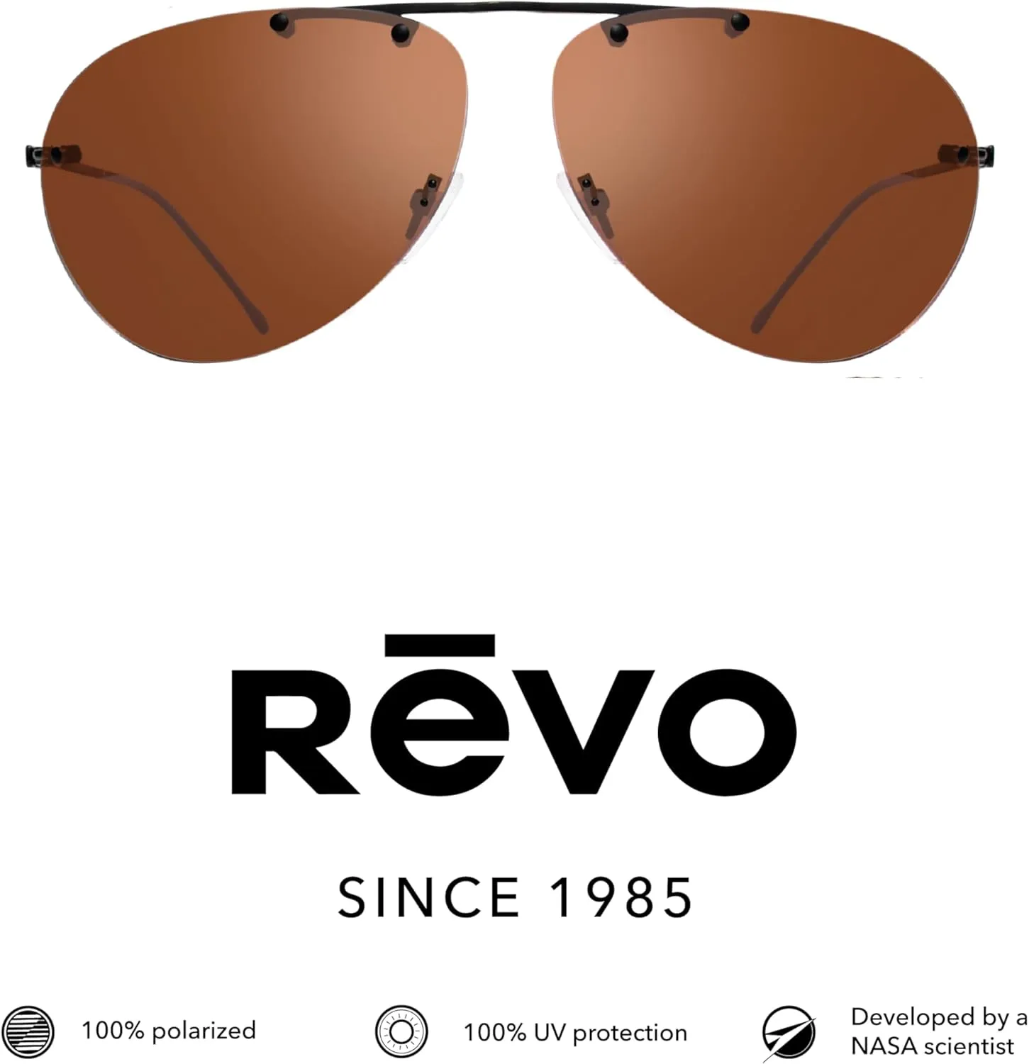Revo Sunglasses Air 2: Polarized Lens with Rimless Titanium Aviator Frame