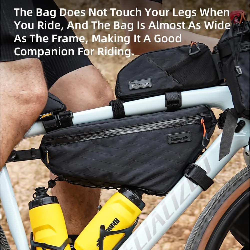 Rhinowalk Bicycle Front Frame Bag Bike Under Top Tube Triangle Bag Lightweight 1.7L Cycling Accessories Nylon Pack Pouch for Mountain Road Bike
